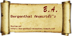 Bergenthal Anasztáz névjegykártya